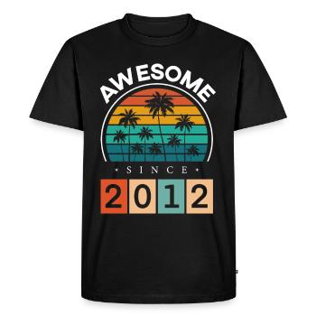 2012 Anniversaire Né Année de naissance millésime - T-shirt Premium bio Homme - noir - Devant - Nico (187cm)