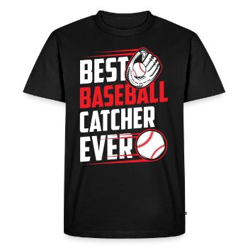 Best Baseball Catcher Ever Hobby Catcher - Men's Premium Organic T-Shirt - black - Front - Nico (187cm)
