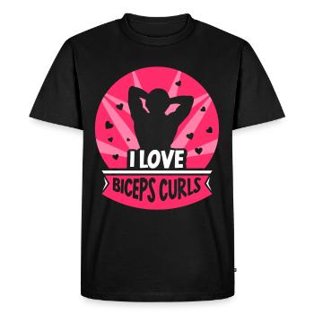 J’adore biceps boucles muscles biceps dictons - T-shirt Premium bio Homme - noir - Devant - Nico (187cm)