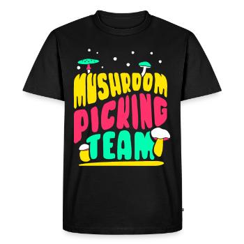 Mushroom Pickers Team Mushroom Pickers Mushroom Pickers Mushroom Pickers - Men's Premium Organic T-Shirt - black - Front - Nico (187cm)