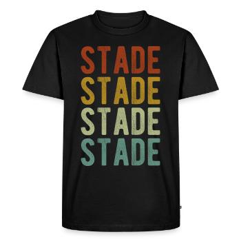 Stade City Retro Vintage - Men's Premium Organic T-Shirt - black - Front - Nico (187cm)