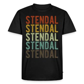 Stendal City Retro Vintage - Men's Premium Organic T-Shirt - black - Front - Nico (187cm)