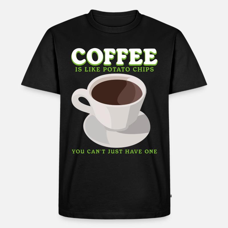 Kaffee Kaffeetrinker Kaffeeliebhaber Geschenk - Männer Premium Bio T-Shirt - Schwarz