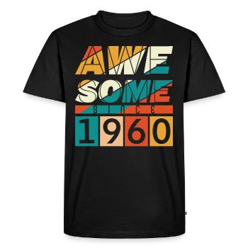 1960 Anniversaire Naissance Année de naissance millésime - T-shirt Premium bio Homme - noir - Devant - Nico (187cm)