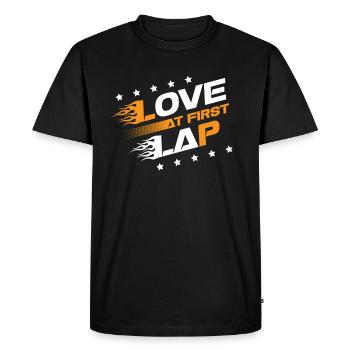 Love for the first lap car race - Men's Premium Organic T-Shirt - black - Front - Nico (187cm)
