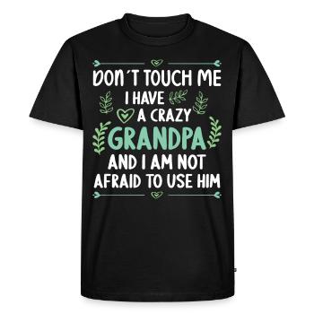 J’ai une petite-fille folle grand-père - T-shirt Premium bio Homme - noir - Devant - Nico (187cm)