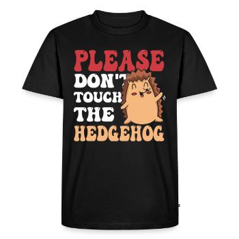 S’il vous plaît ne touchez pas le hérisson mignon animal de compagnie - T-shirt Premium bio Homme - noir - Devant - Nico (187cm)