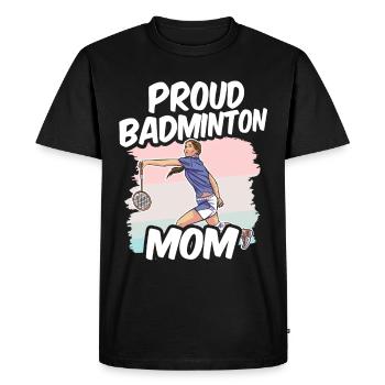 Fière mère amante de badminton Joueuse de badminton - T-shirt Premium bio Homme - noir - Devant - Nico (187cm)