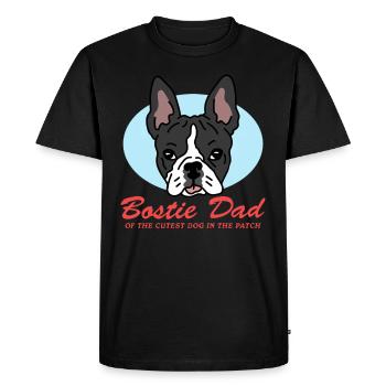 Boston Terrier Dad Dogs Dog Owner Gift - Men's Premium Organic T-Shirt - black - Front - Nico (187cm)