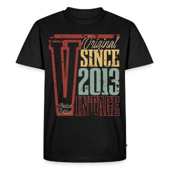 2013 Anniversaire Année de naissance Année de construction Vintage Rétro - T-shirt Premium bio Homme - noir - Devant - Nico (187cm)