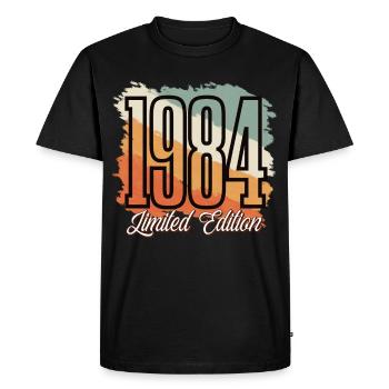 1984 Année de naissance Anniversaire Année de construction Vintage Rétro - T-shirt Premium bio Homme - noir - Devant - Nico (187cm)