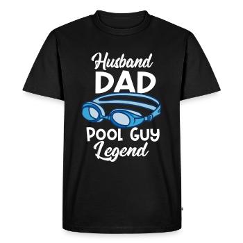 Mari Papa Piscine Guy Légende Nageurs - T-shirt Premium bio Homme - noir - Devant - Nico (187cm)