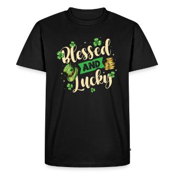 and Happy Day of the Irish - Men's Premium Organic T-Shirt - black - Front - Nico (187cm)