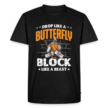 Drop Like A Butterfly Block Like A Beast Hockey - T-shirt Premium bio Homme - noir - Devant - Nico (187cm)