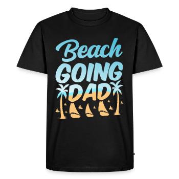 Beach visit Father Beach Beach Beach holiday - Men's Premium Organic T-Shirt - black - Front - Nico (187cm)
