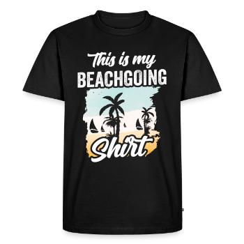 Ceci est ma chemise de plage vacances à la plage - T-shirt Premium bio Homme - noir - Devant - Nico (187cm)