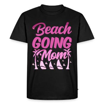Visite de plage mère vacances à la plage - T-shirt Premium bio Homme - noir - Devant - Nico (187cm)