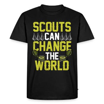 Les scouts peuvent changer le monde Dictons de clan - T-shirt Premium bio Homme - noir - Devant - Nico (187cm)