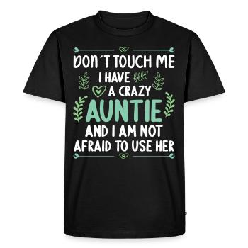 J’ai une tante folle tante neveu nièce - T-shirt Premium bio Homme - noir - Devant - Nico (187cm)