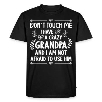 J’ai une petite-fille folle grand-père - T-shirt Premium bio Homme - noir - Devant - Nico (187cm)