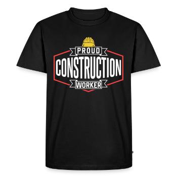 Fier travailleur de la construction Équipe de chantier Travail d’équipe - T-shirt Premium bio Homme - noir - Devant - Nico (187cm)