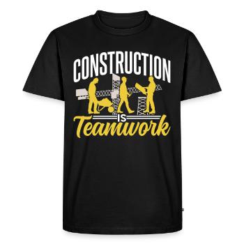 Le travail de construction est un travail d’équipe Construction de chantier Travail d’équipe - T-shirt Premium bio Homme - noir - Devant - Nico (187cm)