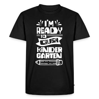 Je suis prêt à bercer les enfants de la maternelle - T-shirt Premium bio Homme - noir - Devant - Nico (187cm)