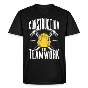 Le travail de construction est un travail d’équipe Chantier de construction Travail d’équipe Construction - T-shirt Premium bio Homme - noir - Devant - Nico (187cm)