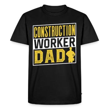 Ouvrier de la construction père travail d’équipe équipe de chantier - T-shirt Premium bio Homme - noir - Devant - Nico (187cm)