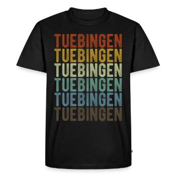 Tuebingen City Retro Vintage - Men's Premium Organic T-Shirt - black - Front - Nico (187cm)