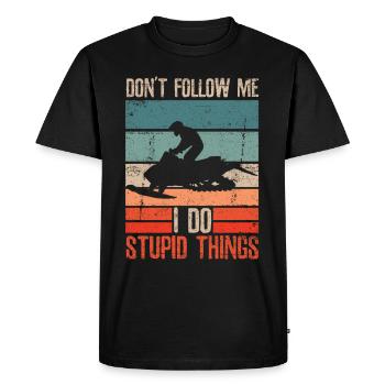J’ai quitté ma motoneige - T-shirt Premium bio Homme - noir - Devant - Nico (187cm)