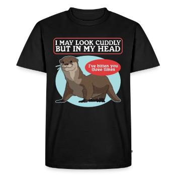 Otter Sea Otter Otter Gift - Men's Premium Organic T-Shirt - black - Front - Nico (187cm)