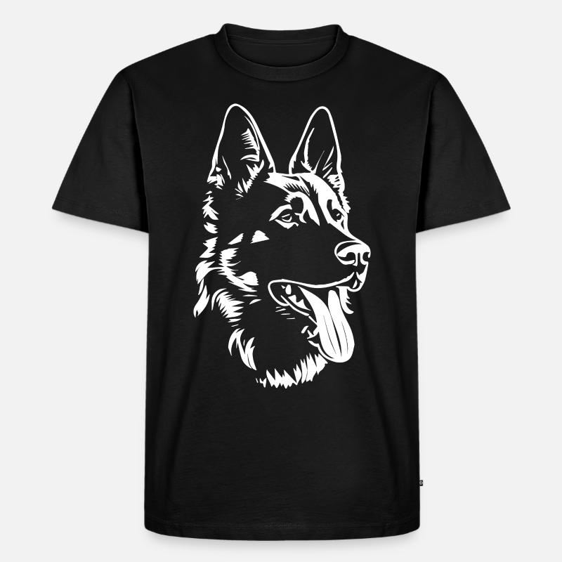 Deutscher Schäferhund Silhouette Schäferhunde - Männer Premium Bio T-Shirt - Schwarz