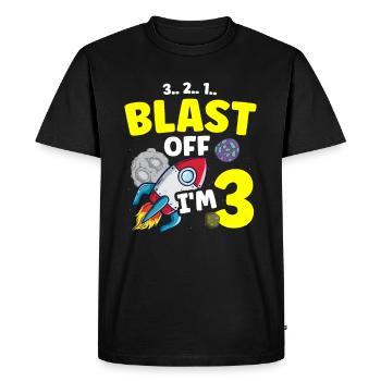 Je suis 3 Science Future Scientist Joyeux anniversaire - T-shirt Premium bio Homme - noir - Devant - Nico (187cm)