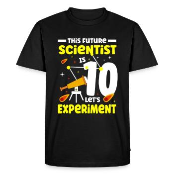 Ce futur scientifique a 10 ans - T-shirt Premium bio Homme - noir - Devant - Nico (187cm)