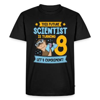 Ce futur scientifique fête ses 8 ans. Tout - T-shirt Premium bio Homme - noir - Devant - Nico (187cm)