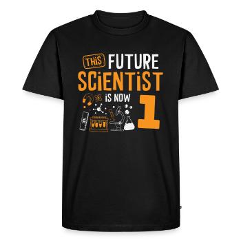 Ce futur scientifique a maintenant 1. - T-shirt Premium bio Homme - noir - Devant - Nico (187cm)