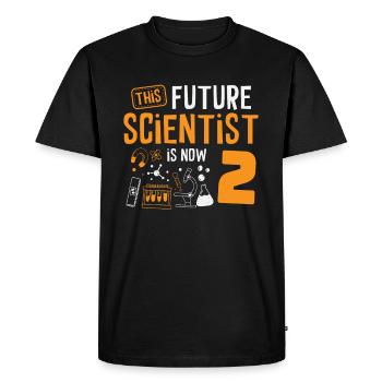 Ce futur scientifique a maintenant 2 ans. - T-shirt Premium bio Homme - noir - Devant - Nico (187cm)