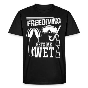 Freediving Gets Me Wet Freediver Apnea Diving Dive - Men's Premium Organic T-Shirt - black - Front - Nico (187cm)