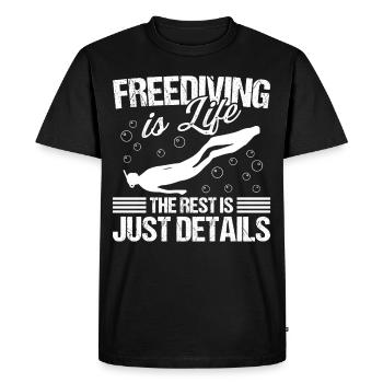 L’apnée est la vie en apnée de plongée en apnée - T-shirt Premium bio Homme - noir - Devant - Nico (187cm)