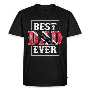 Meilleur père de tous les temps Tobago Trinidad Flag - T-shirt Premium bio Homme - noir - Devant - Nico (187cm)
