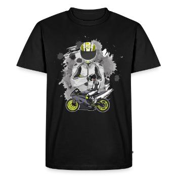 Moto Lifestyle / Moto / Moto motard - T-shirt Premium bio Homme - noir - Devant - Nico (187cm)