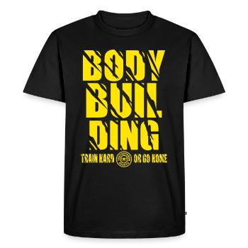Bodybuilding Train hard or go Home Fitness Gym - Men's Premium Organic T-Shirt - black - Front - Nico (187cm)