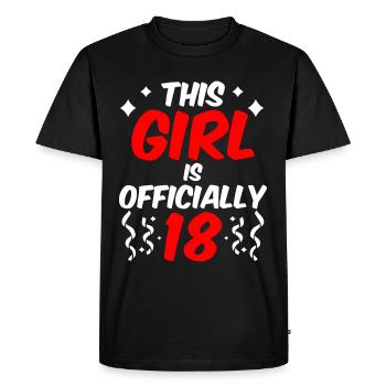 This girl is officially 18 eighteen celebration - Men's Premium Organic T-Shirt - black - Front - Nico (187cm)