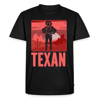 Texan Mother Girl Texas Texan Texas - T-shirt Premium bio Homme - noir - Devant - Nico (187cm)