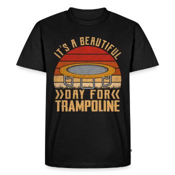 It's a beautiful day for Trampoline - Men's Premium Organic T-Shirt - black - Front - Nico (187cm)