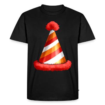 Chapeau de fête de chapeau conique pour le carnaval, l’anniversaire ou le nouveau - T-shirt Premium bio Homme - noir - Devant - Nico (187cm)