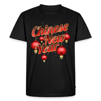 Lanterne chinoise pour l’année lapin 2023 Chinois - T-shirt Premium bio Homme - noir - Devant - Nico (187cm)