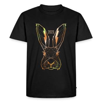 Lapin Polygone pour 2023 Bonne année chinoise - T-shirt Premium bio Homme - noir - Devant - Nico (187cm)