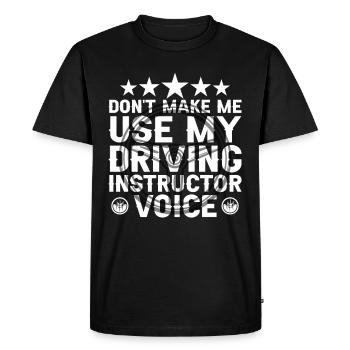 Ma voix d’instructeur de conduite Profession de moniteur de conduite - T-shirt Premium bio Homme - noir - Devant - Nico (187cm)